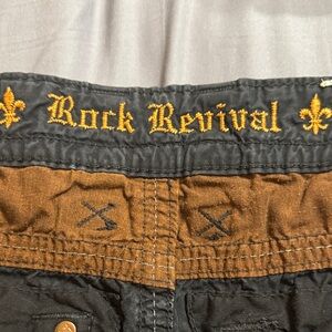 Rock Revival Black and gray Stitch Detail shorts